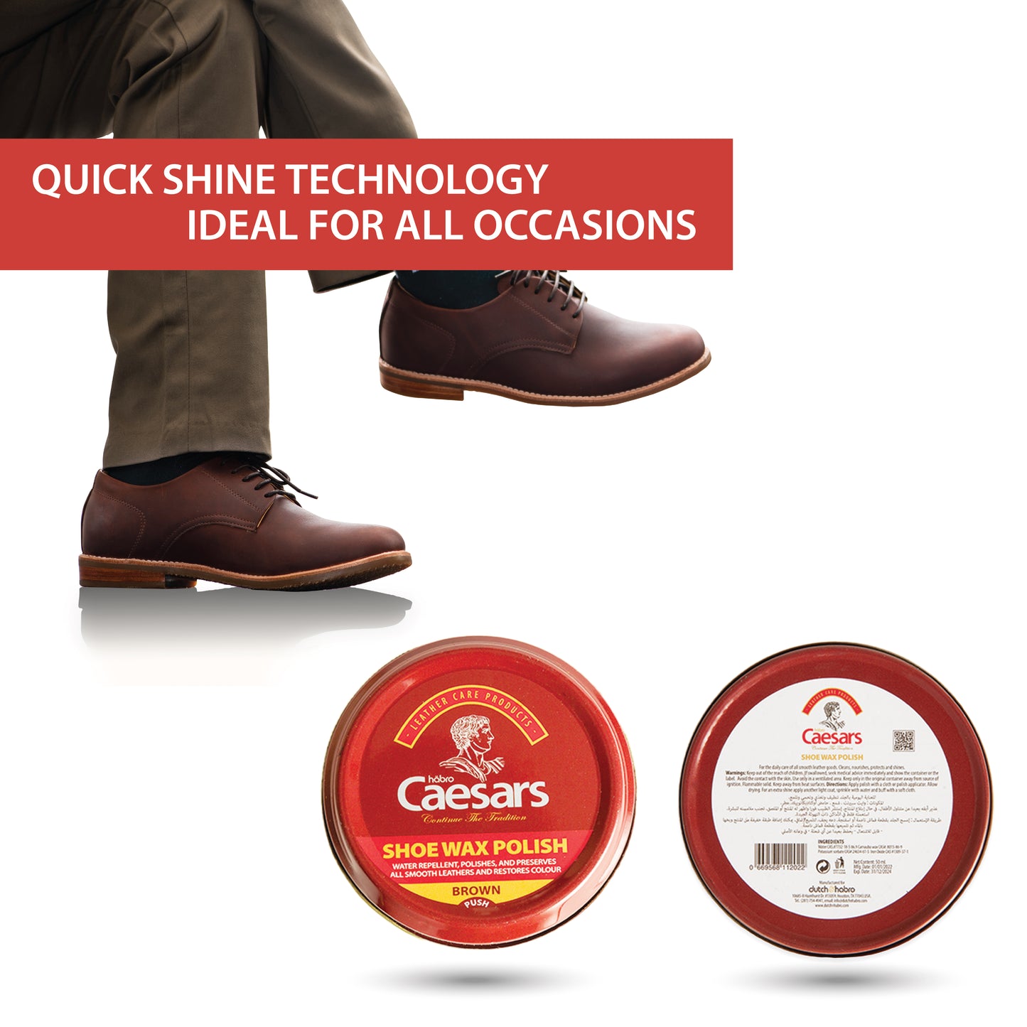CAESARS SHOE POLISH WAX - BROWN