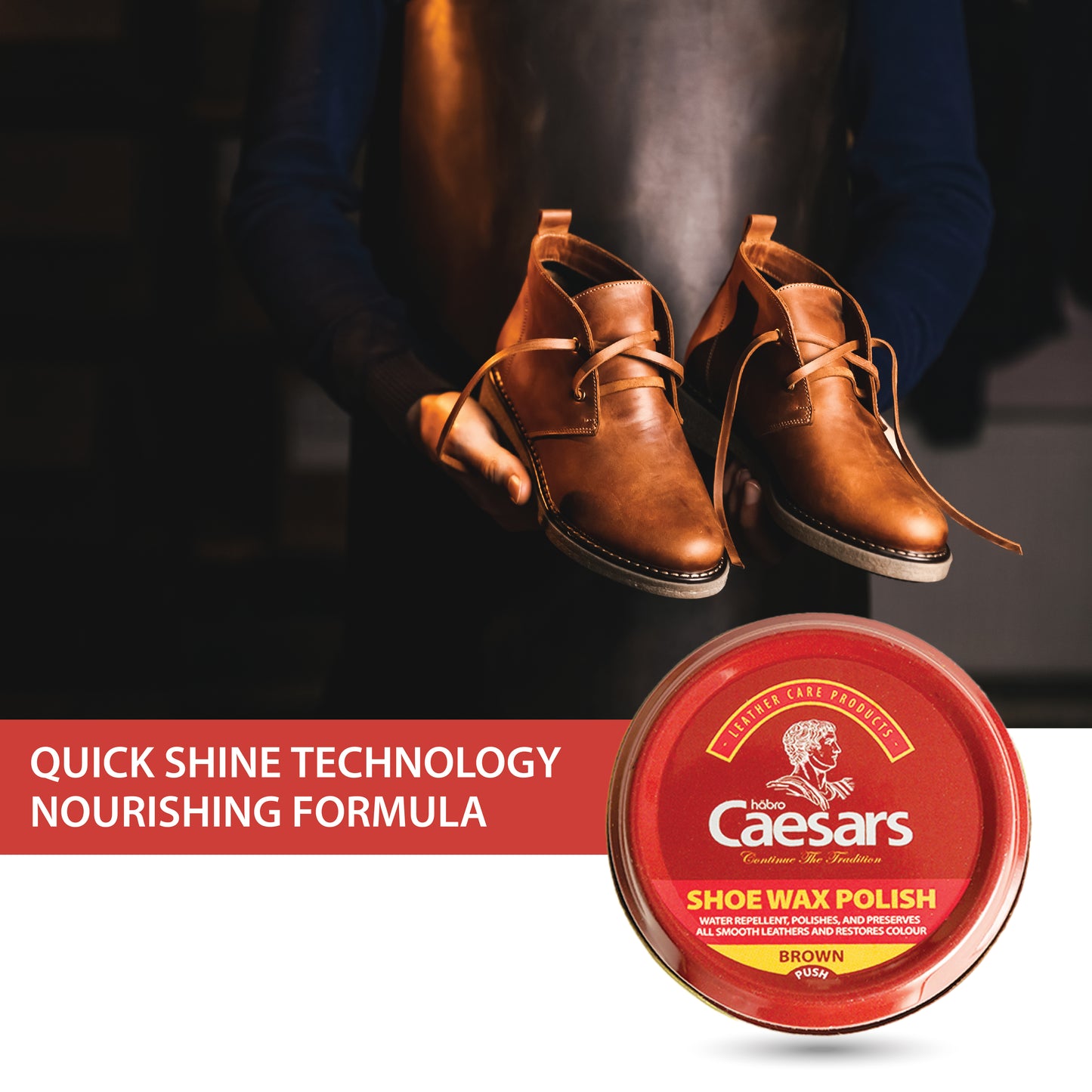 CAESARS SHOE POLISH WAX - BROWN