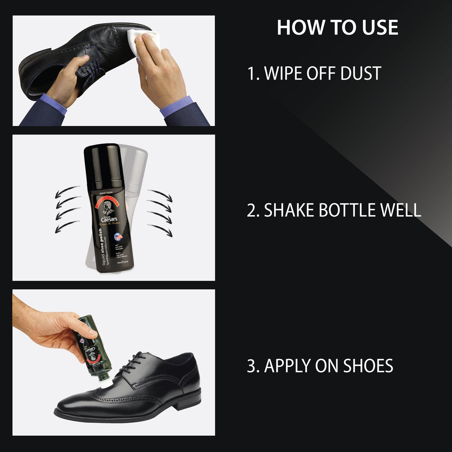 CAESARS LIQUID SHOE POLISH - BLACK