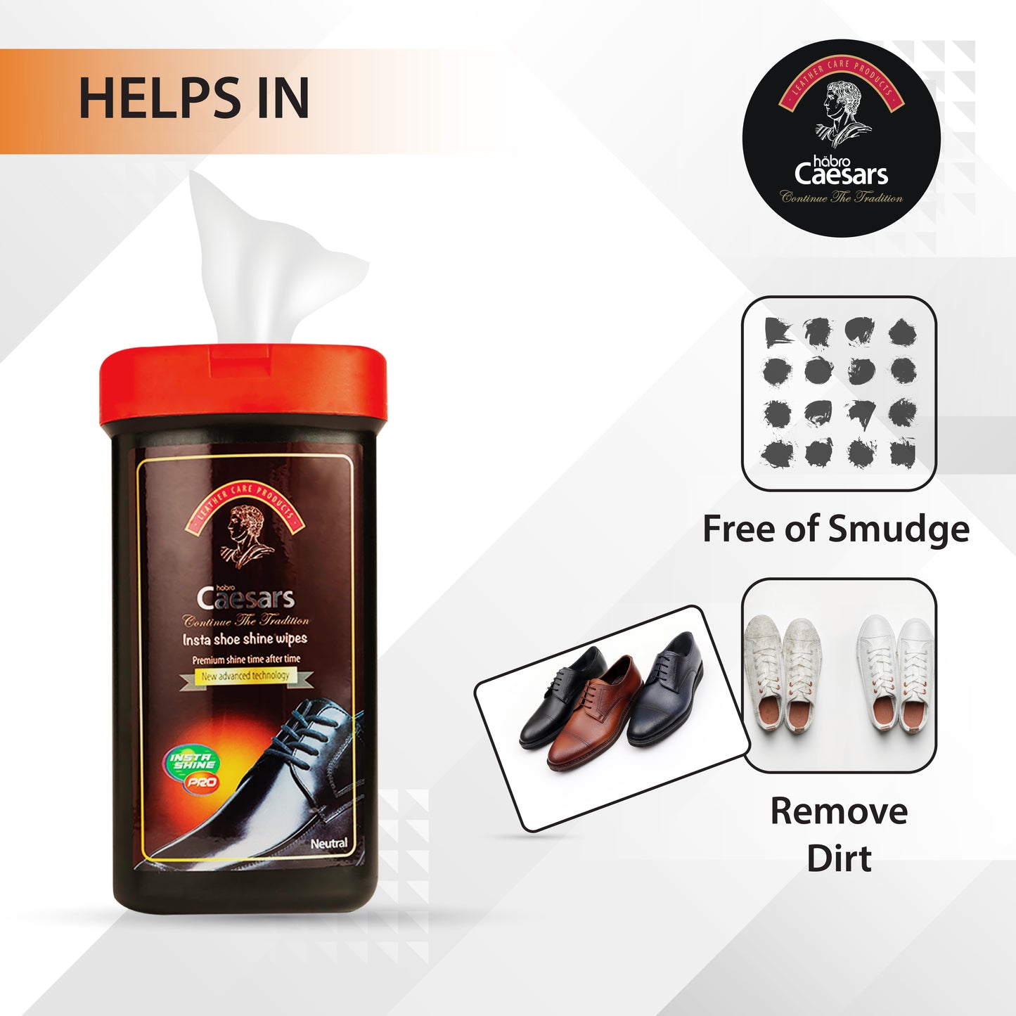 CAESARS INSTANT SHOE SHINE WIPES