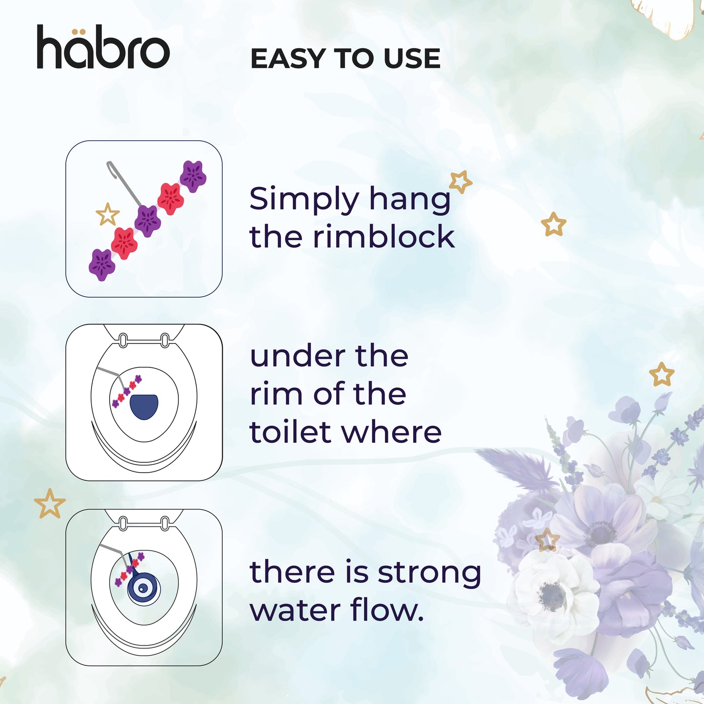 HABRO AUTOMATIC TOILET BOWL CLEANER - LAVENDER 2S