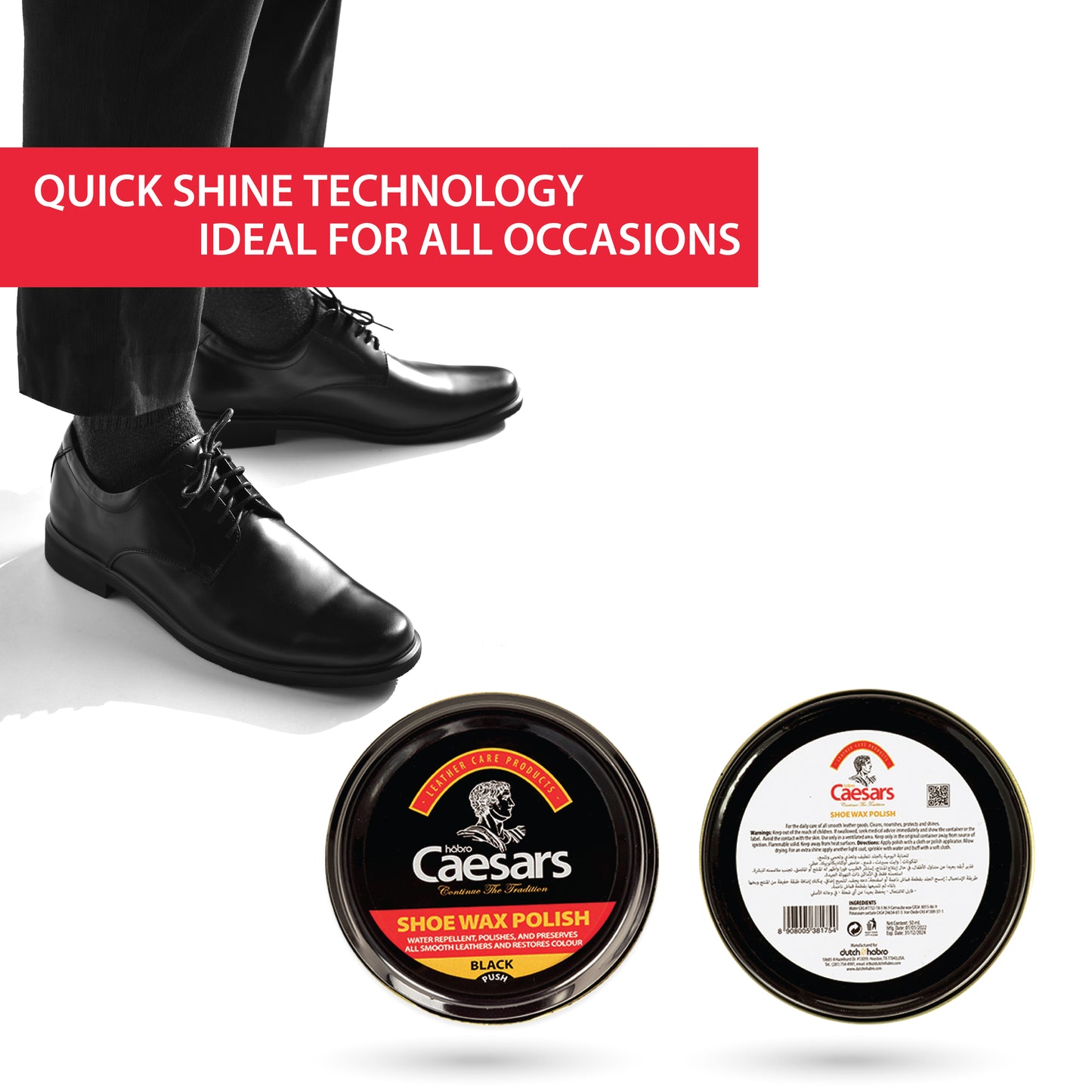 CAESARS SHOE POLISH WAX - BLACK